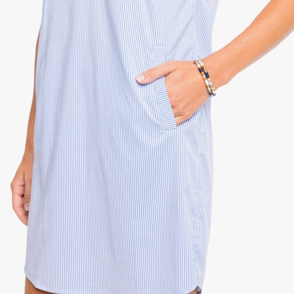 NWT Southern Tide Kamryn brrr Intercoastal Stripe Dress in Cobalt Blue. UPF50+ - Picture 4 of 9